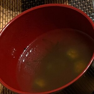 マグカップで作る！(^^)オクラと塩昆布のスープ♪